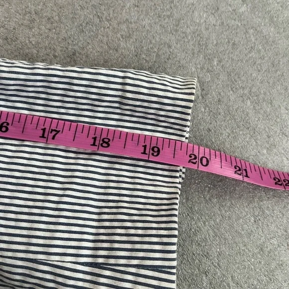 [6]Ann Taylor Navy and White Striped Cotton Blend Light Blazer - Picture 12 of 12